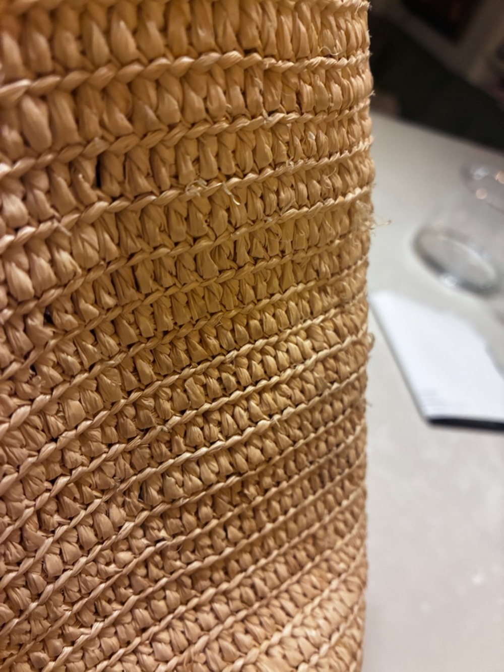 Sezane Farrow Bag Natural Raffia Bucket Bag Leather Strap Paris Summer Woven - Picture 16 of 16